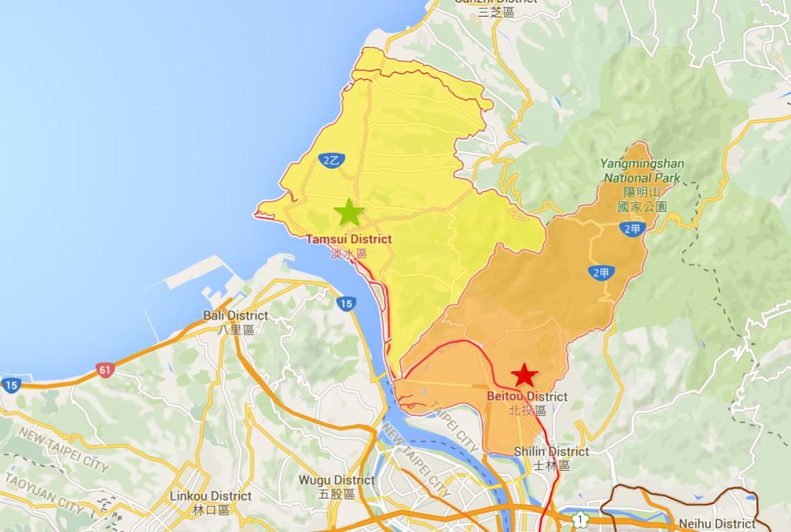 מפה של tamsui