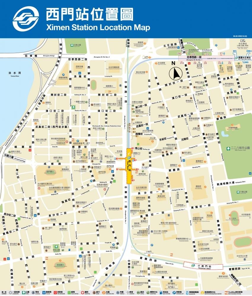 ximending mrt מפה